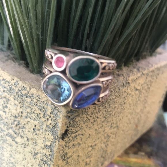 silver 4 stone Brighten ring size 8 - Picture 2 of 4